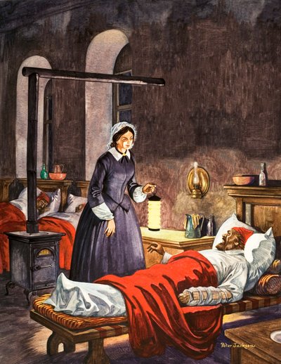 Florence Nightingale. La Signora con la Lampada, che visita i soldati malati in ospedale da Peter Jackson